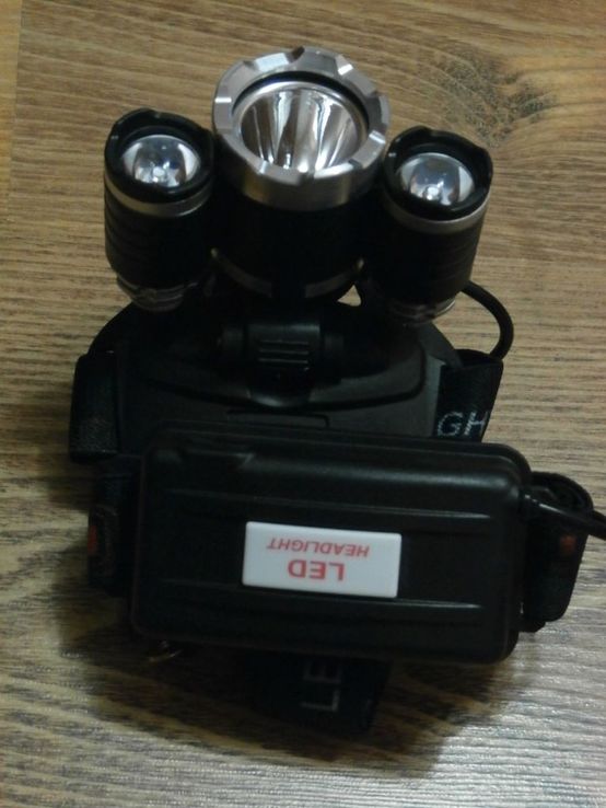 Налобный аккумуляторный фонарь Bailong Police RJ 3000 T6 3 Led, фото №3
