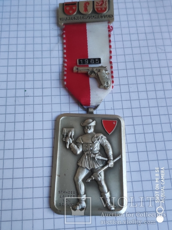 Медаль стрельба Швейцария Wartenbergschiessen 1985