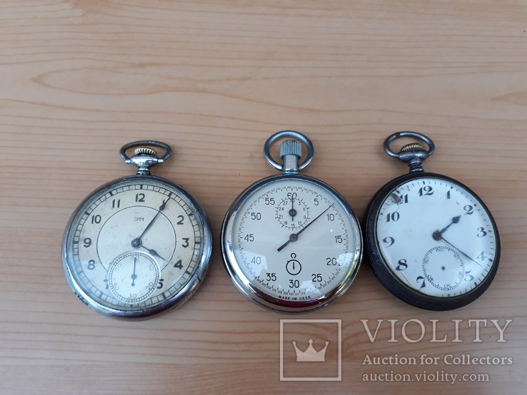 Часы зим на ходу , старинные часы и секундомер на запчасти