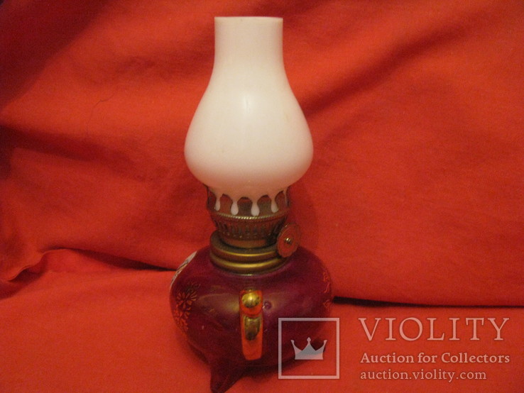 Керосиновая, масленая  лампа - миниатюра - высота 15 см., фото №3