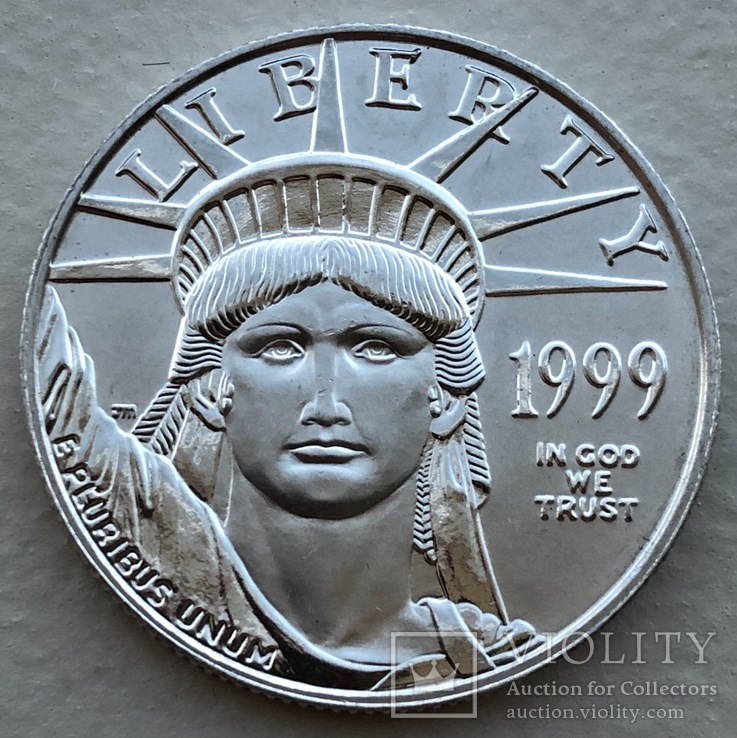 50 $ 1999 год США платина 15,55 грамм 999,9’, фото №2