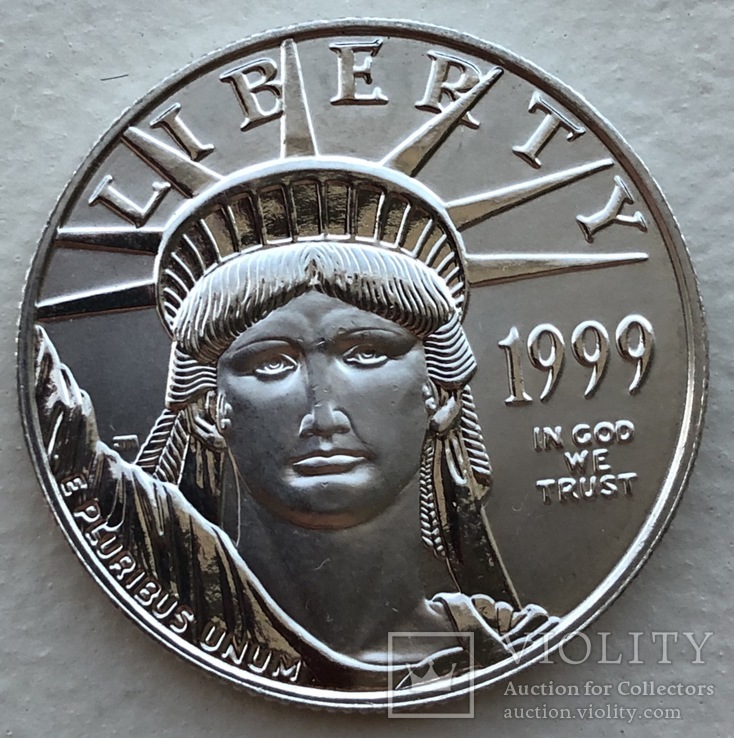 50 $ 1999 год США платина 15,55 грамм 999,9’, фото №3