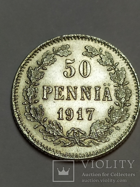 50 пеннии 1917, unc, штемпельная