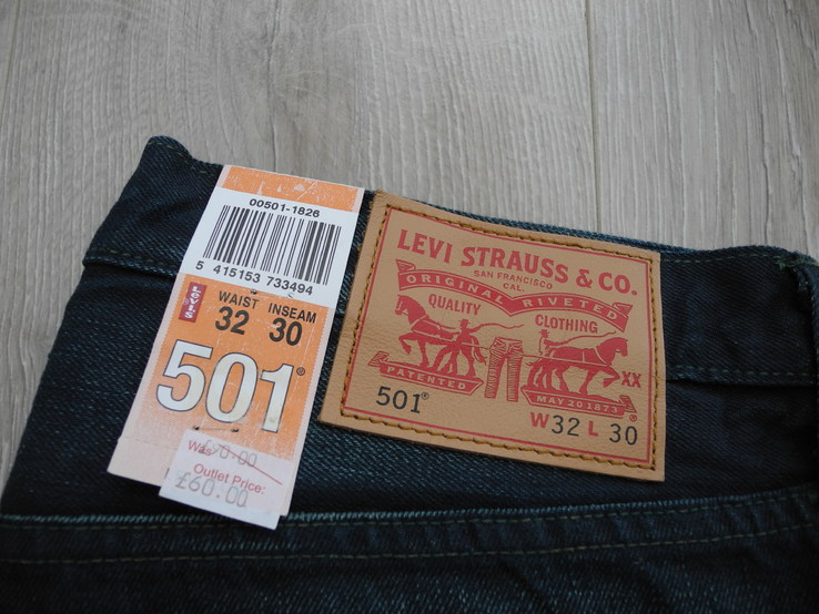 Джинсы Levis 501 32/30 ( MEXICO USA ) НОВОЕ, фото №3