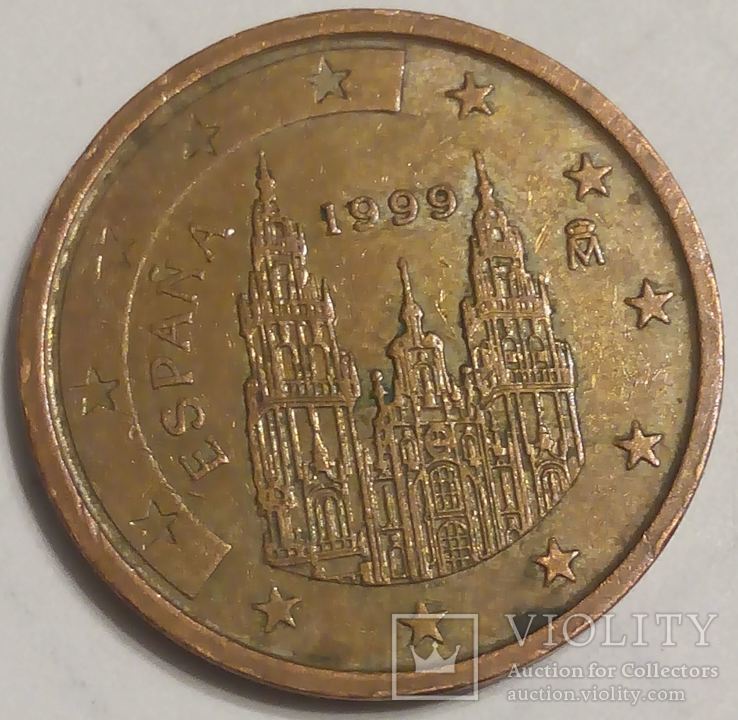 Испания 2 евроцента 1999, фото №2