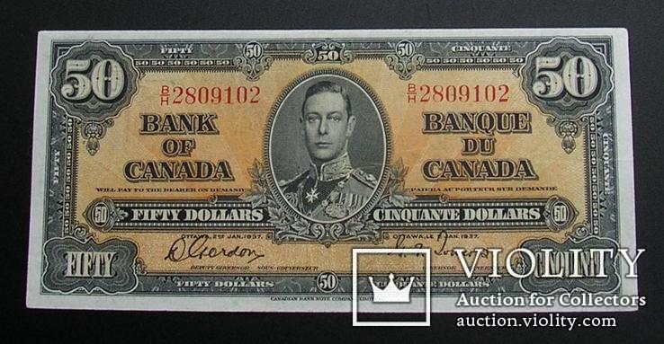 Канада 50 долларов 1937 Canada, фото №2