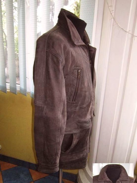 Тёплая кожаная мужская куртка PAOLO NEGRATO. Италия. Лот 545, фото №4