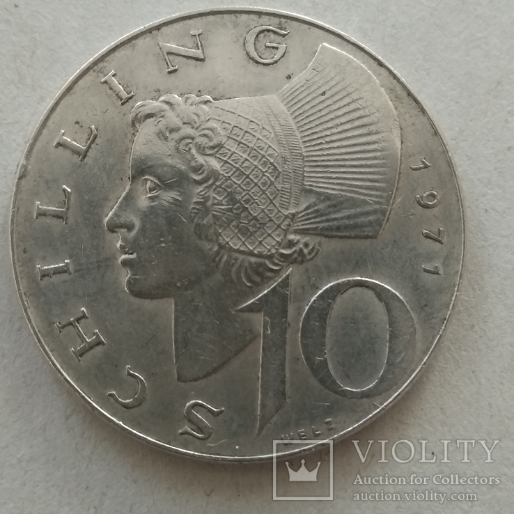 Австрія 10 шилінгів 1971 срібло., фото №2