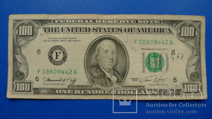 100 долларов. 1974 год., фото №2