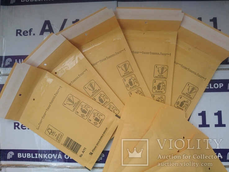 Бандерольный конверт А11 100х160, 50 шт, Польша, желтые