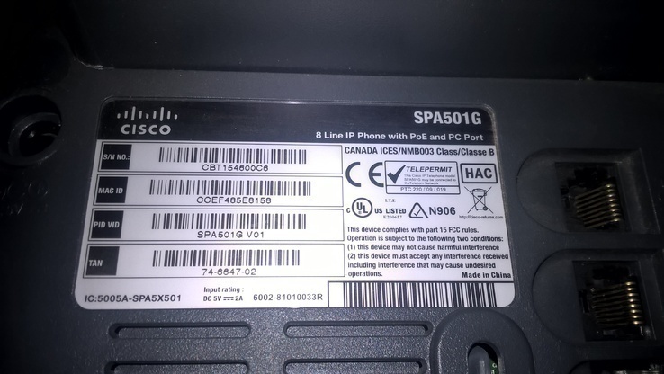 IP-телефон Cisco SPA501G (SPA501G) 8 канальный, фото №5