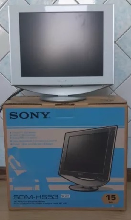 Тонкий, легкий, компактный TFT монитор - Sony 15 дюймов, в идеале, фото №2