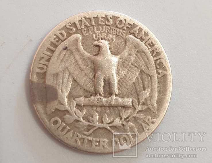 25 центов США , четверть доллара 1944 Серебро