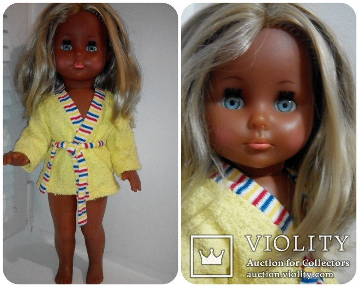 Роскошная кукла мулатка Schildkröt 44см плачет Германия, photo number 2