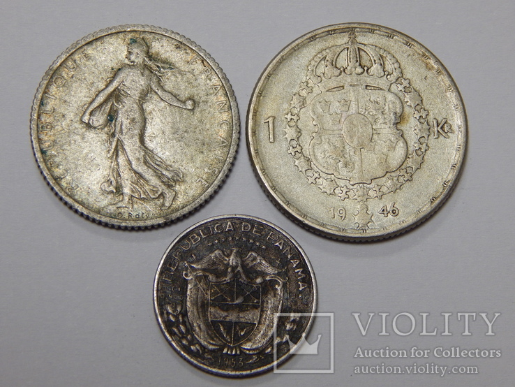 3 монеты из серебра