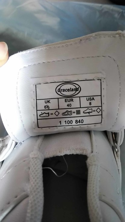 Кроссовки белые Graceland - р.EUR39+40. Обувь из Европы - оригинал, фото №9