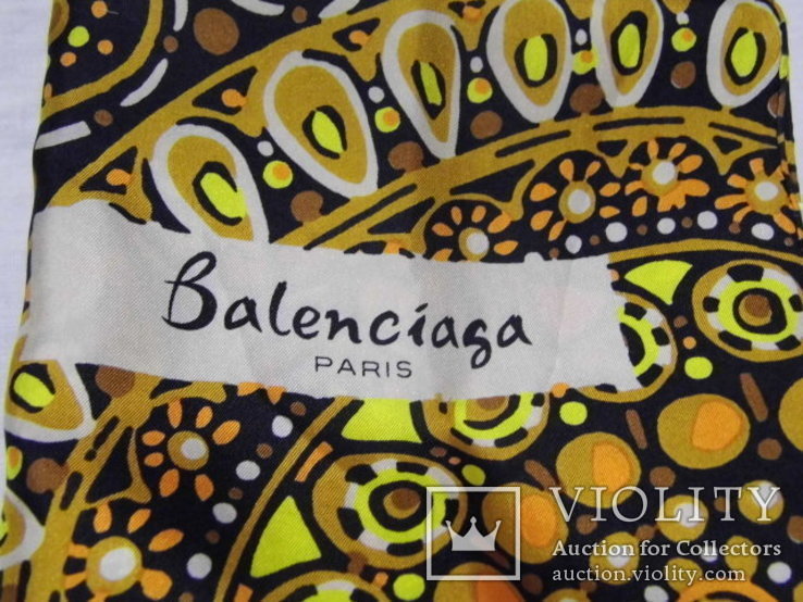 Винтажный шелковый шарф платок Balenciaga. 175см-40см.