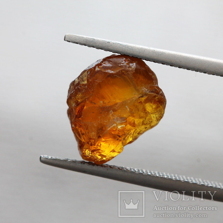 Ювелирный чистый кристалл топазолита андрадит-гранат 6.85ст 10х8х6мм, фото №7