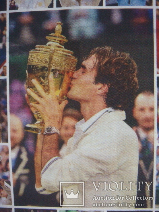 Салфетка теннис,резиновая наклейка с фото Роджер Федерер-один из лучших теннисистов, фото №4