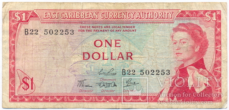 Восточные Карибы 1 доллар ND (1965) / Pick-13c VF, фото №2