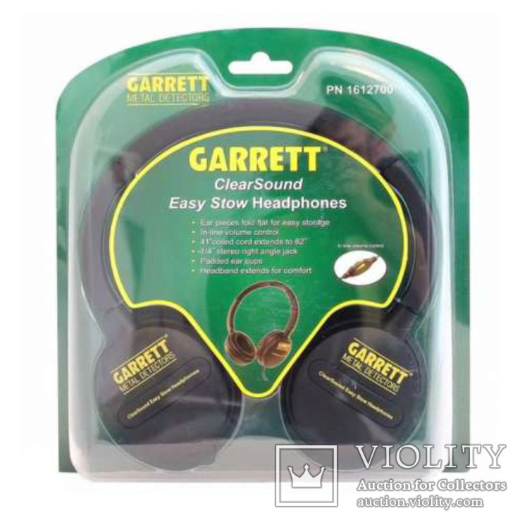 Оригинальные наушники Garrett ClearSound Easy Stow Headphones с регулятором громкости