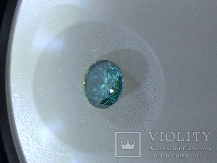 Зеленоголубой бриллиант 0.53ct, фото №2