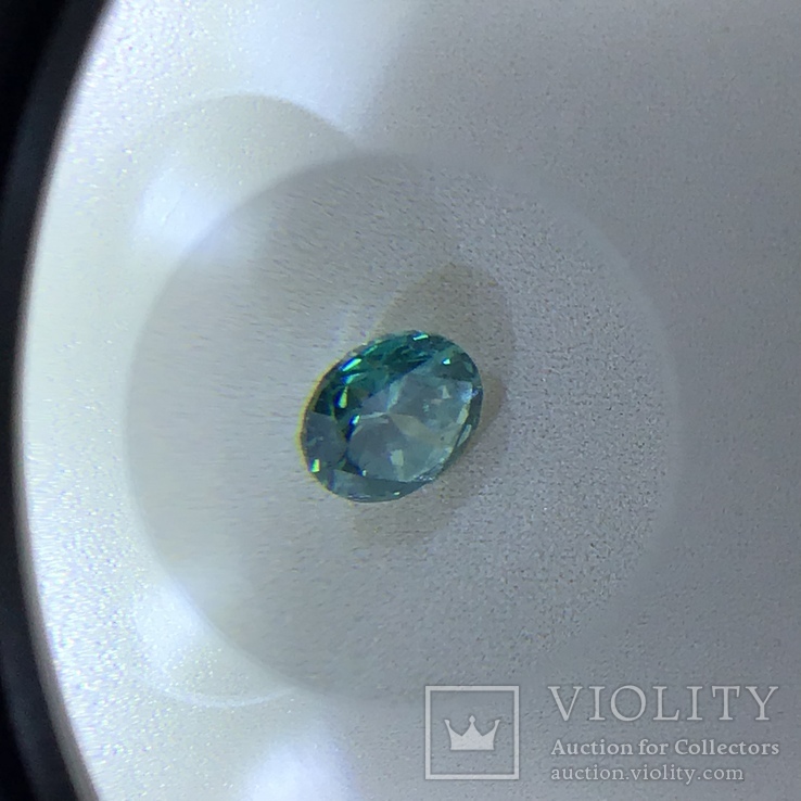 Зеленоголубой бриллиант 0.53ct, фото №5