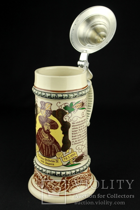 Коллекционная пивная кружка. Вильгельм IV. Герцог Баварии. Германия. (0364), фото №11
