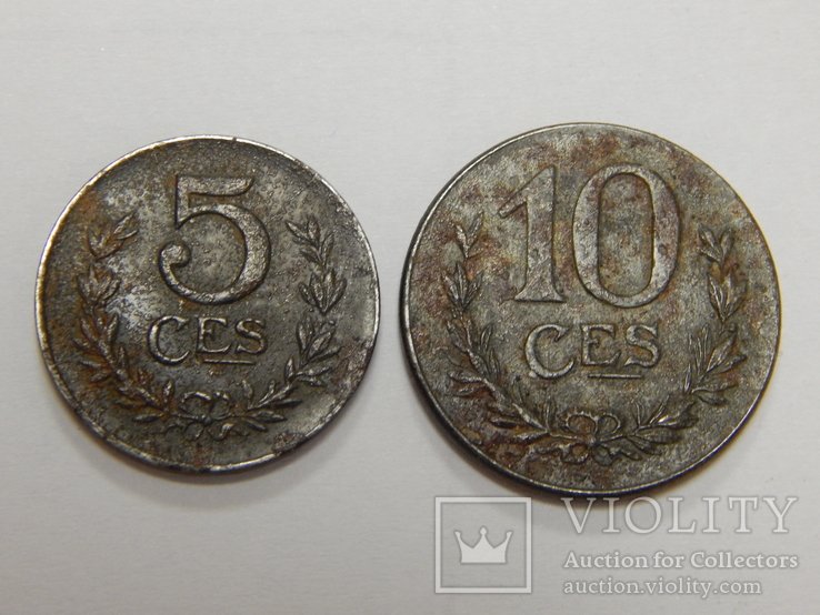 5 и 10 центимес, 1918 г Люксембург