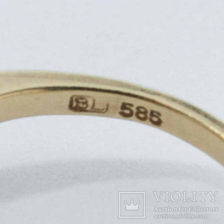 Золотое кольцо с жемчугом и бриллиантами, фото №4