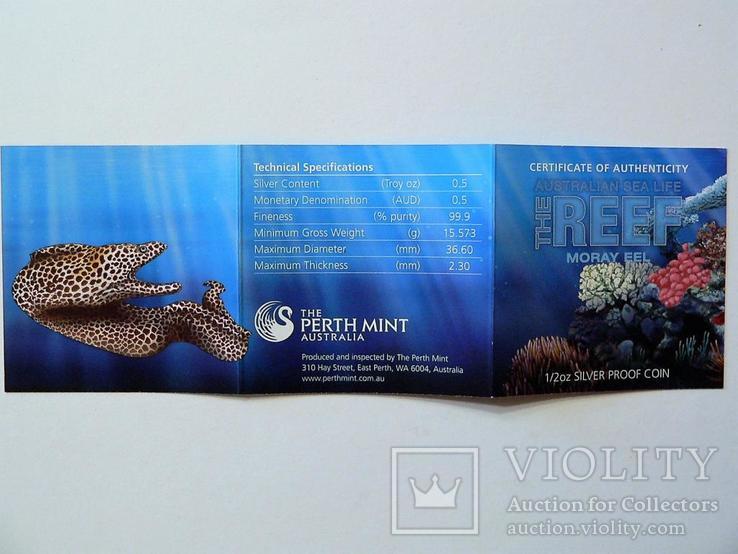 Морская жизнь Австралии - Мурена - серебро, 50 центов, фото №5