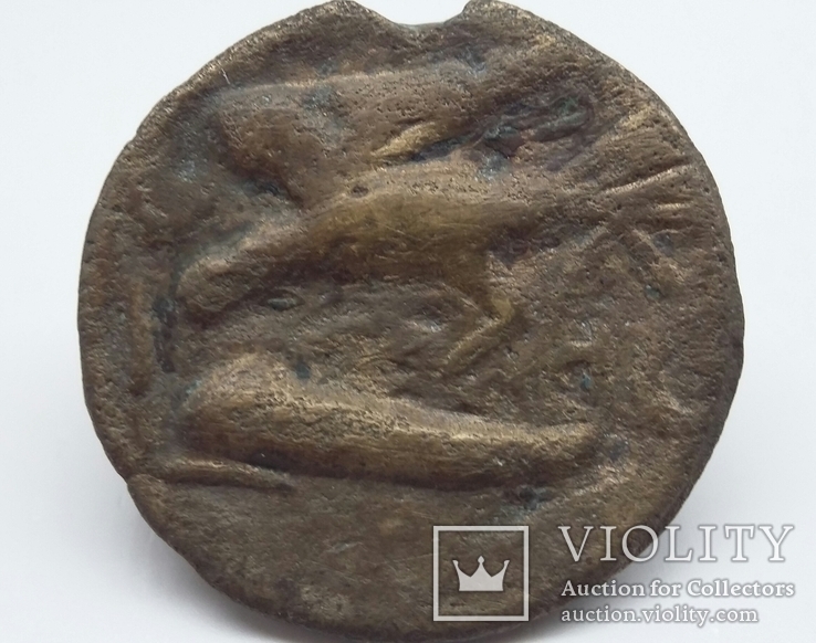 Монета Ольвия. Горгона, редуцированный асс ., фото №6