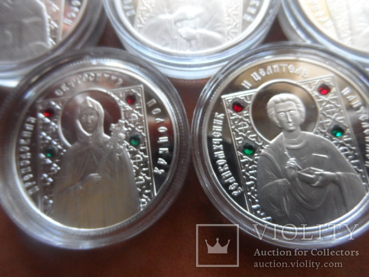 10  рублей 2008  Беларусь Святые-набор  5 шт. серебро~, фото №4