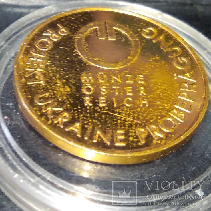 Памятная настольная медаль, Австрийского оборудования на Киевском монетном двору 1998, фото №2