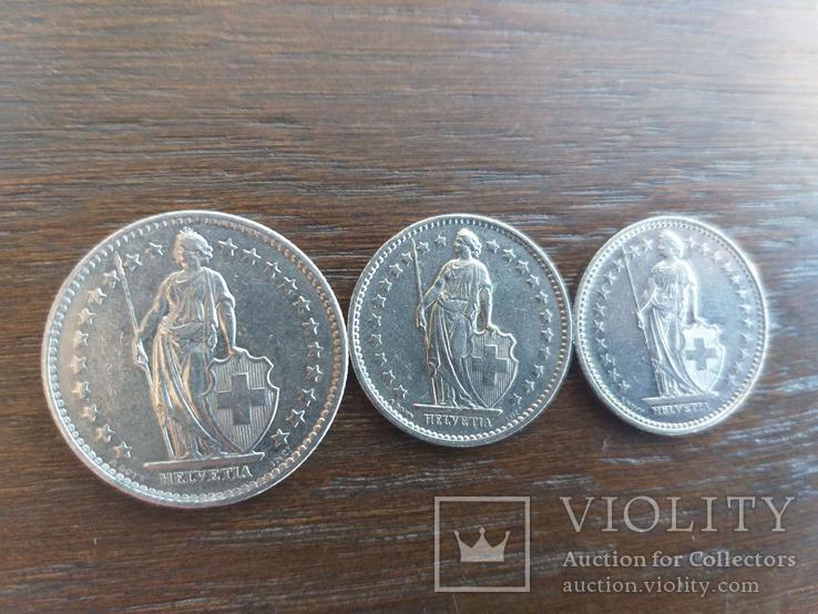 Швейцария, 2 франков 1974. 1 франк 1973, 1985 год