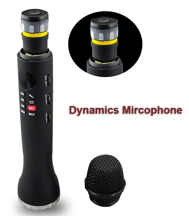 Высококачественный беспроводной караоке микрофон L-598, 9Вт, с диктофоном, фото №4