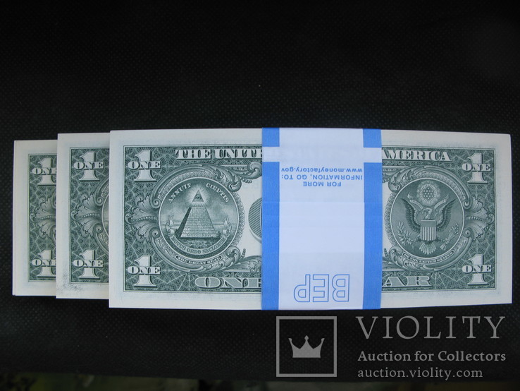 1 долар США   2017рік  UNC (3 корінці 300 доларів  номер в номер), фото №8