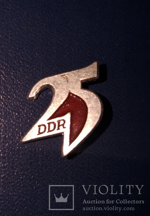 Знак Значок 25 лет DDR, фото №2
