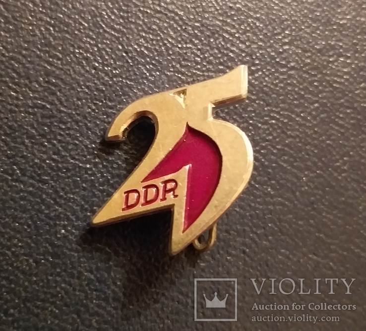 Знак Значок 25 лет DDR, фото №3