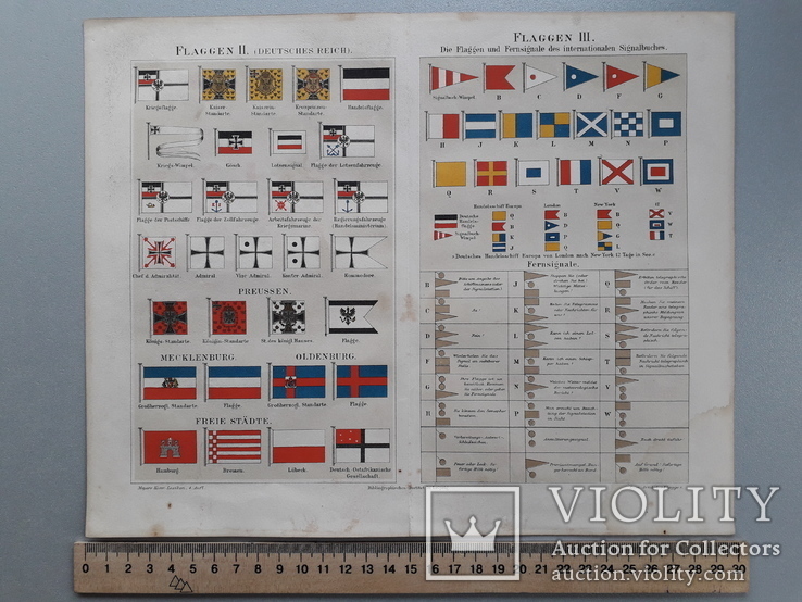 Флаги Германского Рейха конец XIX века + сигнальные флажки флота 1887 год, фото №2