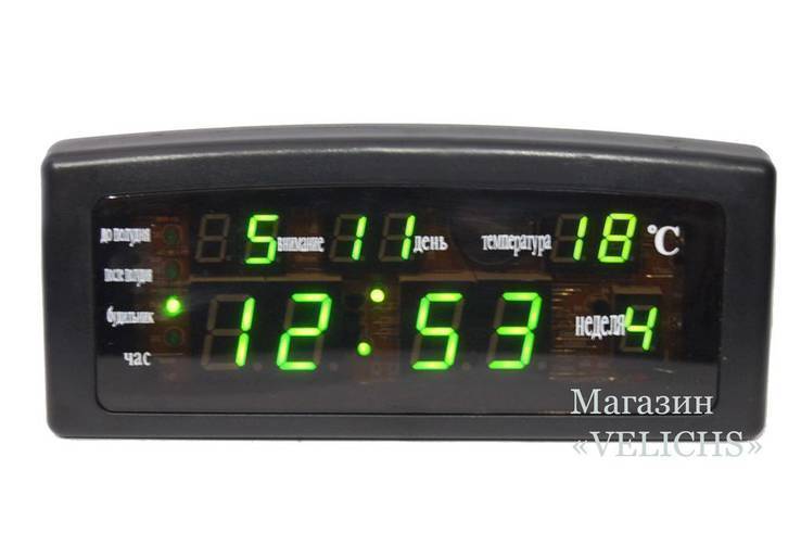 Электронные часы с календарем, термометром и будильниками Caixing CX-868, фото №3