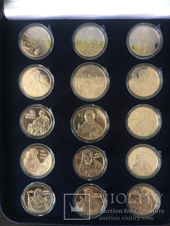 Набор жетонов «апостолы и тайная вечеря» на заготовках для монет 2 и 5 грн, фото №6