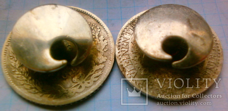 Срібні запонки монети початку 19 ст., фото №4