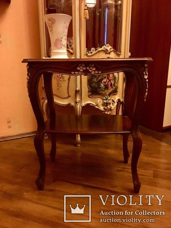 Итальянский столик стиль барокко. гнутые ножки. h -60 см., фото №12