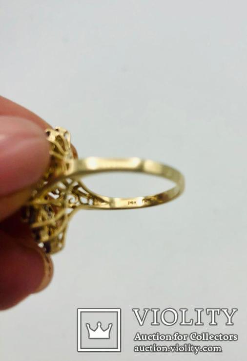 Złoty pierścionek z Rubinami i Diamentami., numer zdjęcia 7