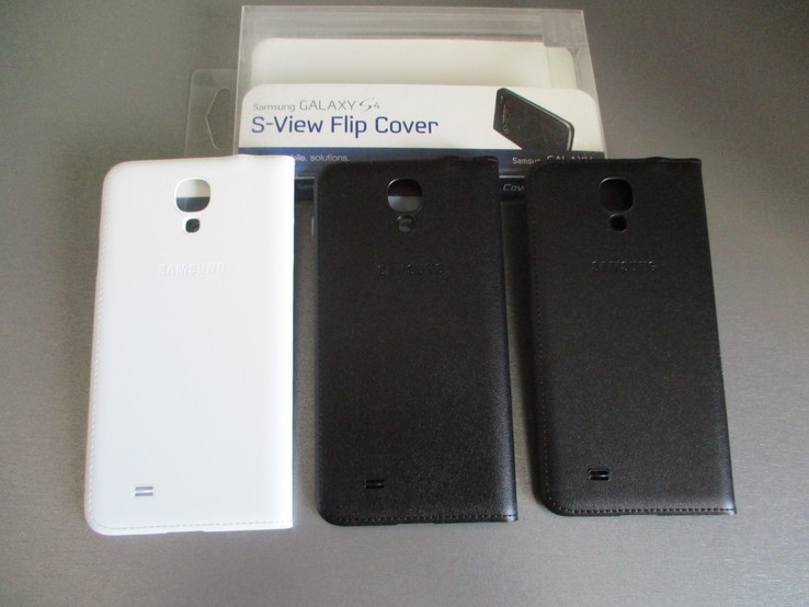 Фирменный чехол книжка для Samsung Galaxy S4 i9500 S-View Flip Cover (Черный и белый), фото №5