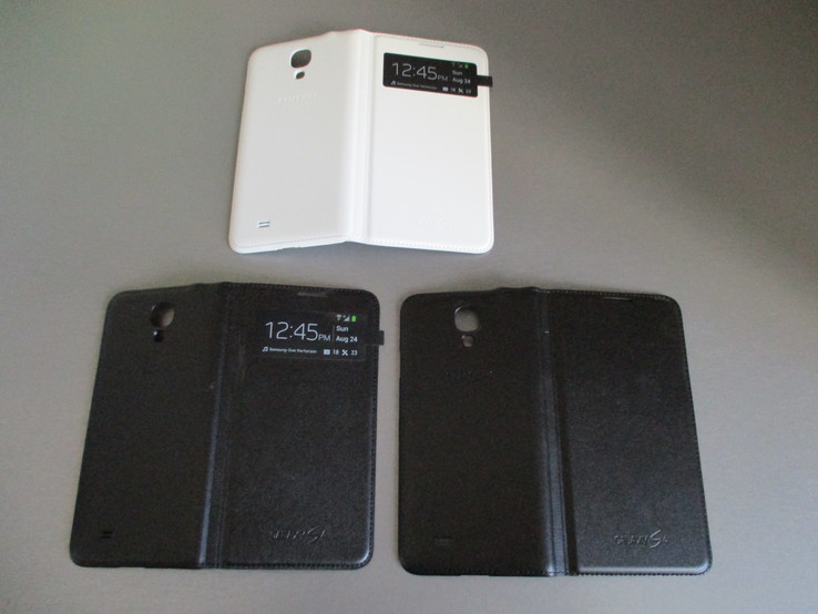 Фирменный чехол книжка для Samsung Galaxy S4 i9500 S-View Flip Cover (Черный и белый), фото №6