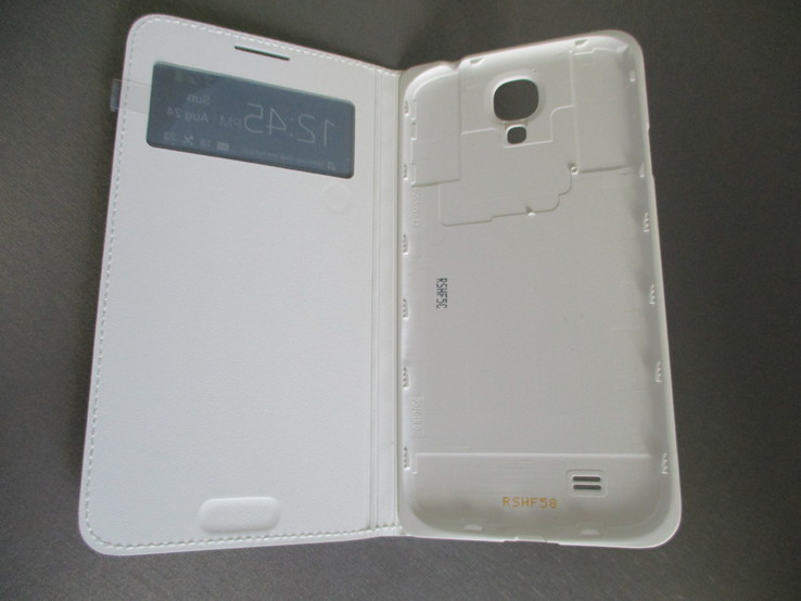 Фирменный чехол книжка для Samsung Galaxy S4 i9500 S-View Flip Cover (Черный и белый), фото №8