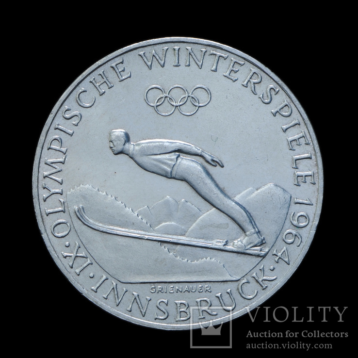 50 Шиллингов 1964 Зимние Олимпийские игры в Инсбруке (Серебро 0.900, 20г), Австрия