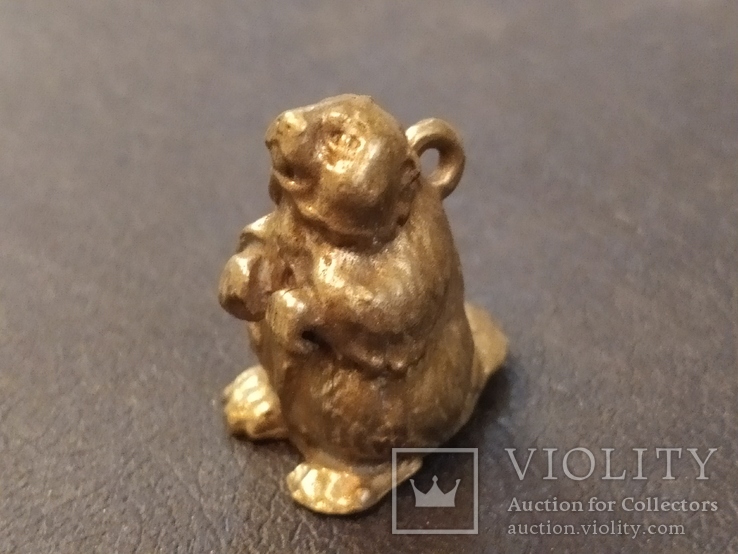 Барсук бронза брелок коллекционная миниатюра, фото №3